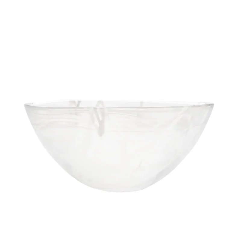 Kosta Boda Contrast Glass Bowl White/White Large Kosta Boda Contrast Glass Bowl White/White Large