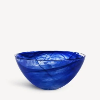 Kosta Boda Contrast Glass Bowl Blue/Blue Large