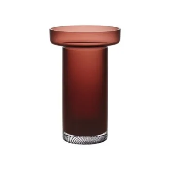 Kosta Boda Limelight Tall Glass Vase Burgundy