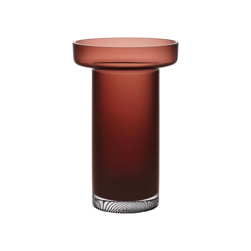 Kosta Boda Limelight Tall Glass Vase Burgundy