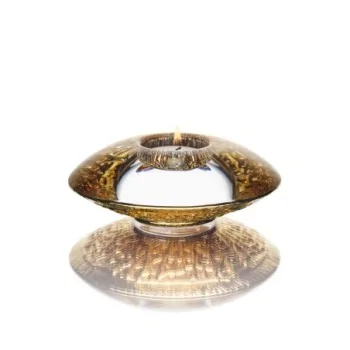 Orrefors Discus Crystal Votive Gold
