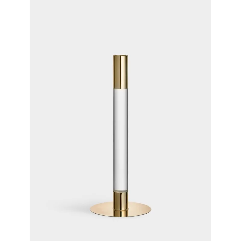 Orrefors Lumiere Crystal Candlestick Gold Medium Orrefors Lumiere Crystal Candlestick Gold Medium