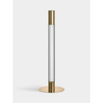 Orrefors Lumiere Crystal Candlestick Gold Large