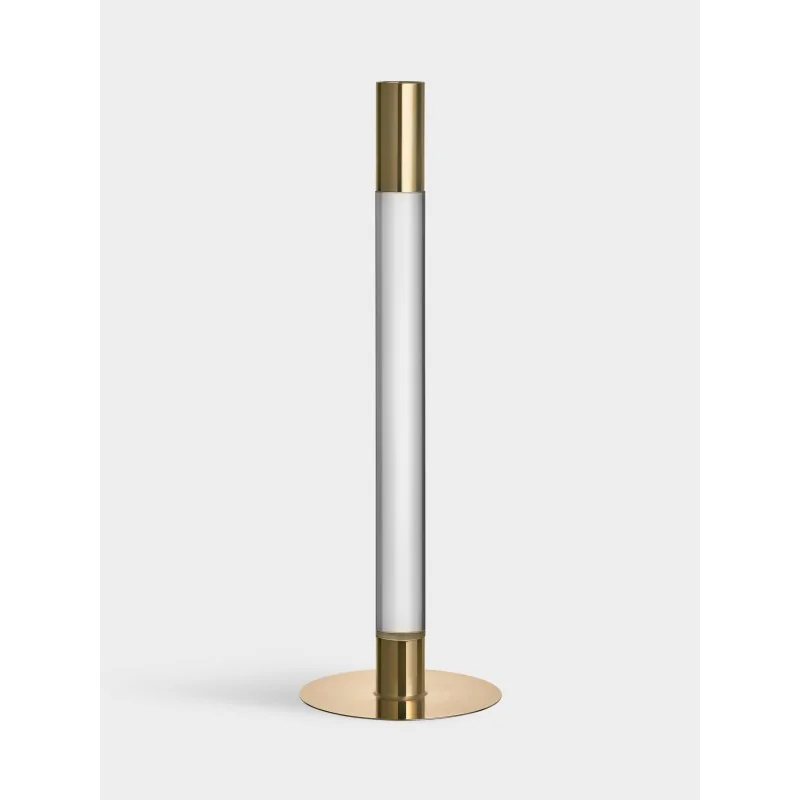 Orrefors Lumiere Crystal Candlestick Gold Large Orrefors Lumiere Crystal Candlestick Gold Large