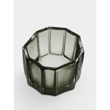 Orrefors Reed Crystal Bowl Votive Moss Green Small