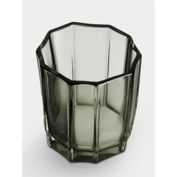 Orrefors Reed Crystal Votive Bowl Moss Green Medium