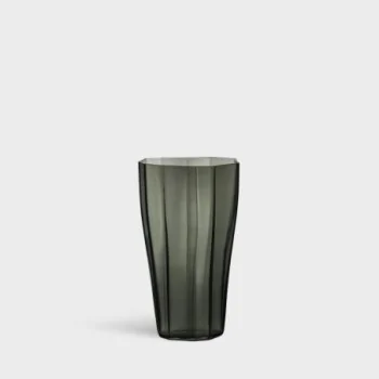 Orrefors Reed Crystal Vase Moss Green Medium