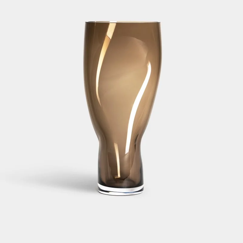 Orrefors Squeeze Vase Smokey Brown Tall Orrefors Squeeze Vase Smokey Brown Tall