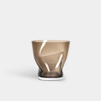 Orrefors Squeeze Vase Smokey Brown Tulip
