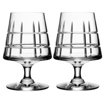Orrefors Street Crystal Cognac Pair