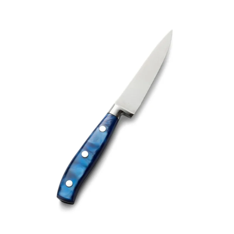 Bon Chef Steak Knife - 9.75"L - 5" Micro - Serrated Pointed Tip Blade - Blue Swirl Acrylic Handle - Set of 12 Bon Chef Steak Knife - 9.75"L - 5" Micro - Serrated Pointed Tip Blade - Blue Swirl Acrylic Handle - Set of 12