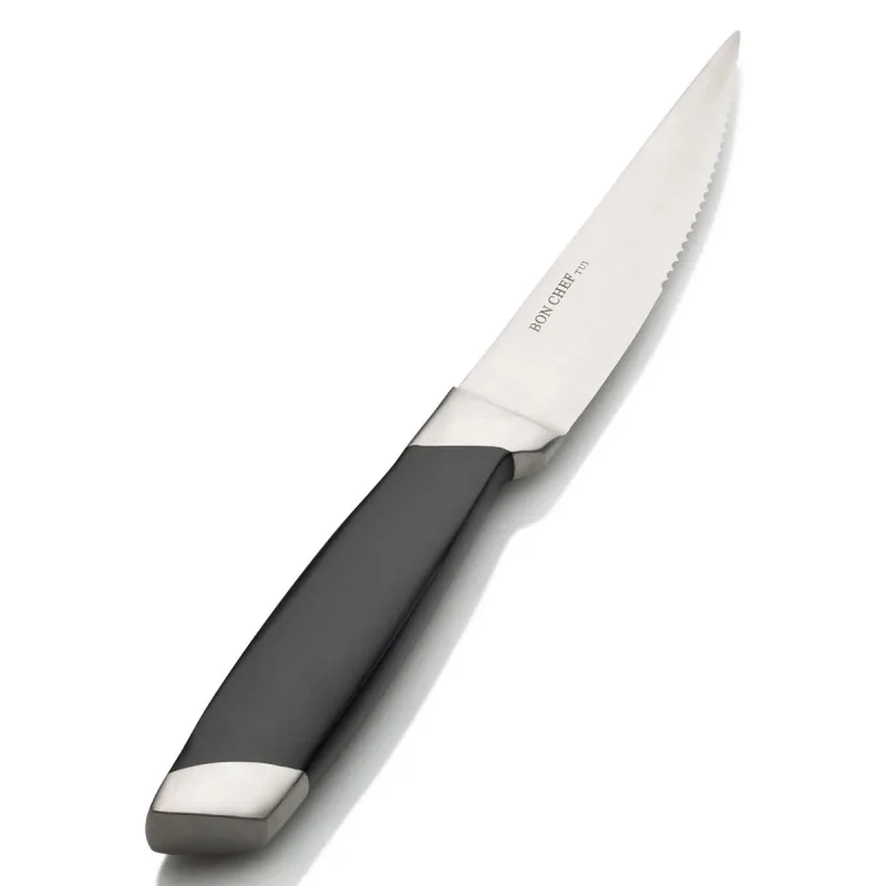Bon Chef Gaucho Steak Knife - 5" - Solid Stainless Steel Blade - Stainless Steel/Polypropylene Handle - Set of 12 Bon Chef Gaucho Steak Knife - 5" - Solid Stainless Steel Blade - Stainless Steel/Polypropylene Handle - Set of 12
