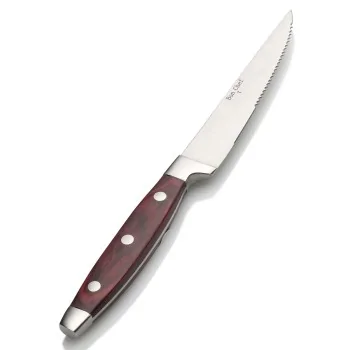 Bon Chef Elegant Steak Knife - Pakka Wood Handle - Set of 12