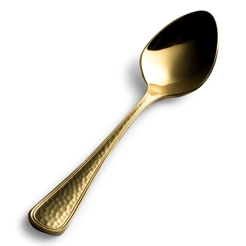 Bon Chef Positano Demitasse Spoon - 4.7" - Gold PVD - Hammered Finish - Set of 12 Bon Chef Positano Demitasse Spoon - 4.7" - Gold PVD - Hammered Finish - Set of 12