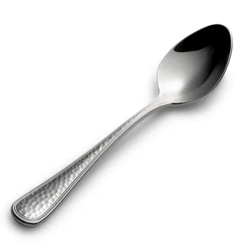 Bon Chef Positano Demitasse Spoon - 4.7" - Hammered Finish - Set of 12