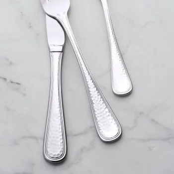 Bon Chef Positano Demitasse Spoon - 4.7" - Hammered Finish - Set of 12