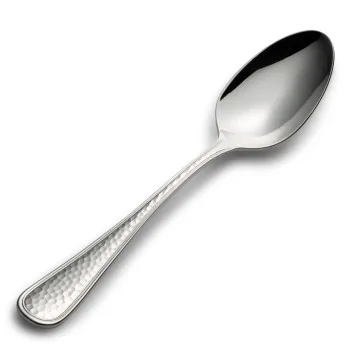 Bon Chef Positano Oval Bowl Soup/Dessert Spoon - 7.3" - Hammered Finish - Set of 12