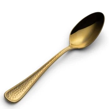 Bon Chef Positano Teaspoon - 6.3" - Gold PVD - Hammered Finish - Set of 12