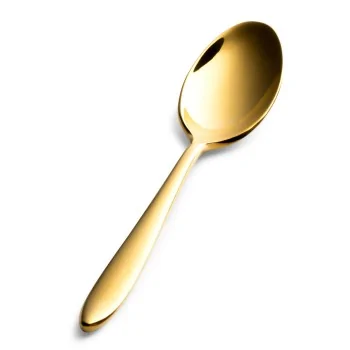 Bon Chef Luce Demitasse Spoon - 4.53" - Gold Mirror Finish - Set of 12