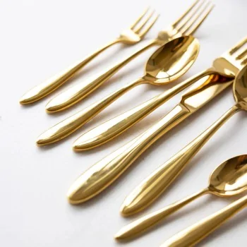 Bon Chef Luce Demitasse Spoon - 4.53" - Gold Mirror Finish - Set of 12