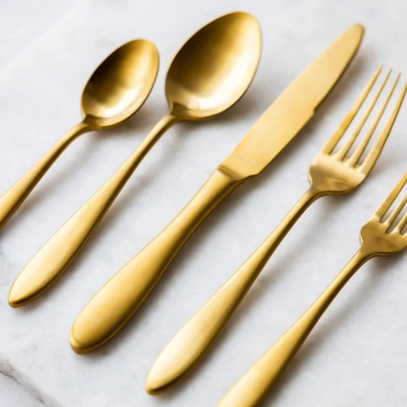 Bon Chef Luce Dinner Knife - 9.37" - Solid Handle - Gold Mirror Finish - Set of 12 Bon Chef Luce Dinner Knife - 9.37" - Solid Handle - Gold Mirror Finish - Set of 12