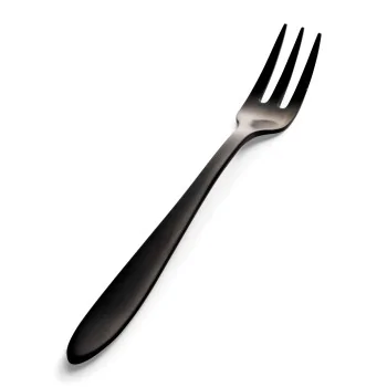 Bon Chef Luce Oyster/Cocktail Fork - 5.31" - Black Matte Finish - Set of 12