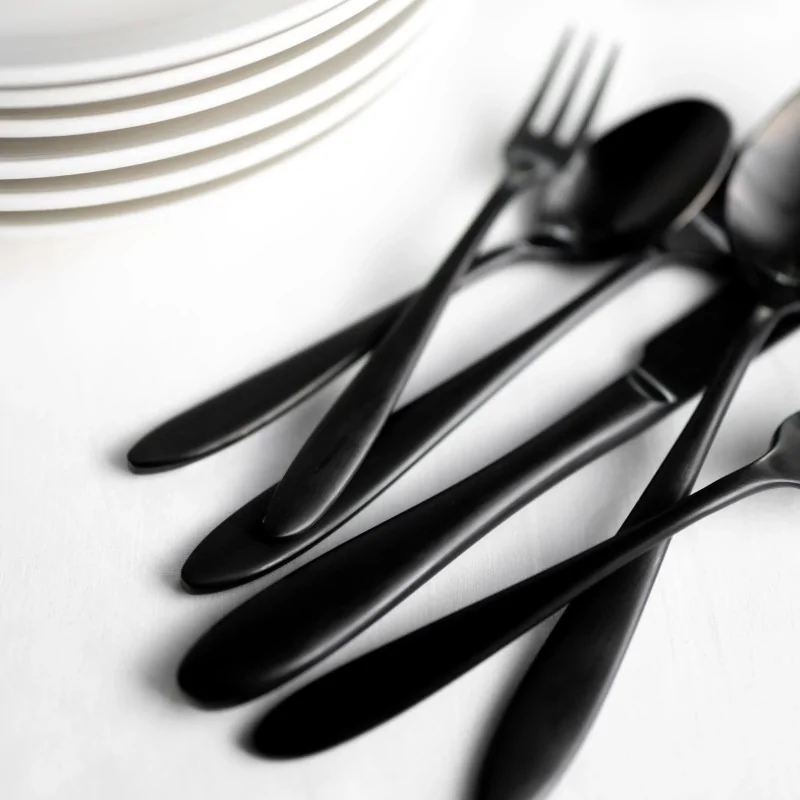 Bon Chef Luce Oyster/Cocktail Fork - 5.31" - Black Matte Finish - Set of 12 Bon Chef Luce Oyster/Cocktail Fork - 5.31" - Black Matte Finish - Set of 12