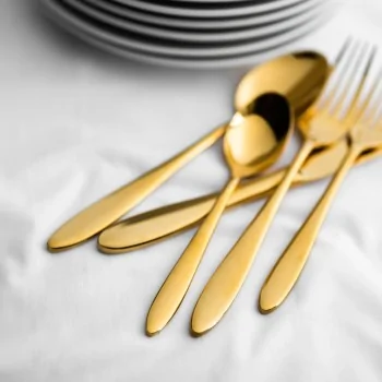 Bon Chef Luce Teaspoon - 6.3" - Gold Mirror Finish - Set of 12