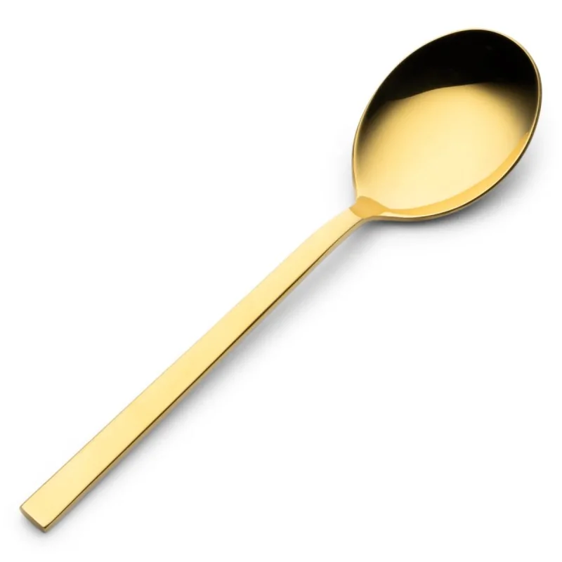 Bon Chef Milan Bouillon Spoon - 7.13" - Gold PVD Mirror - Set of 12