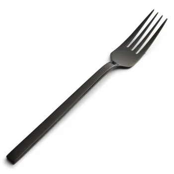 Bon Chef Milan European Dinner Fork - 8.25" - Black PVD Mirror - Set of 12