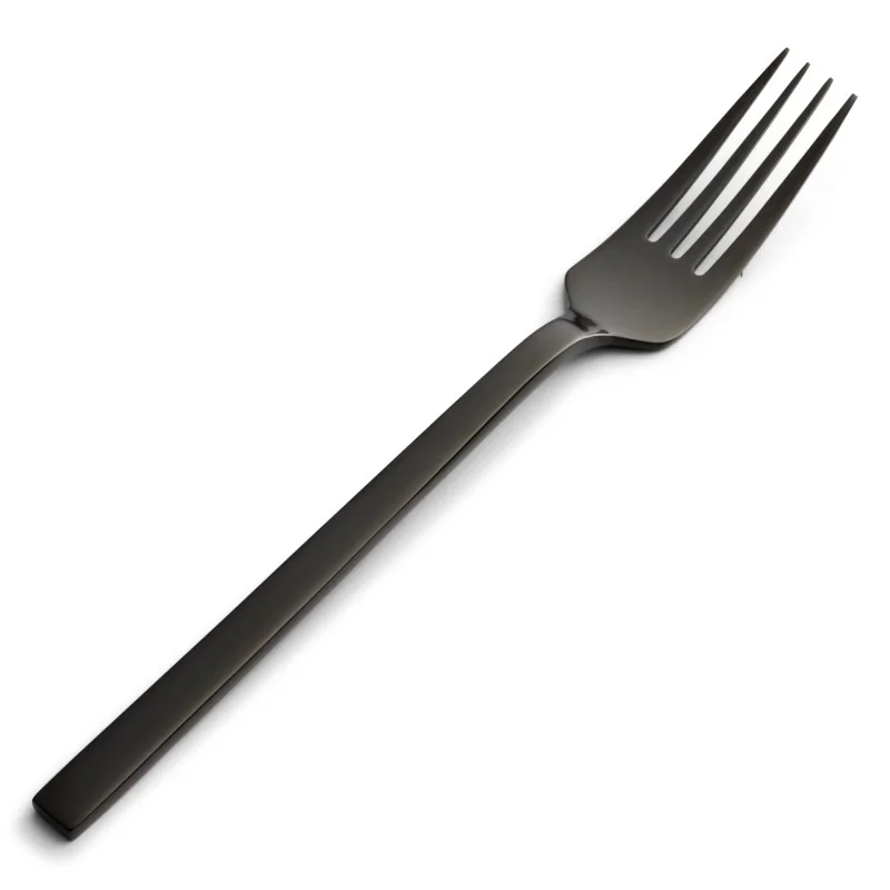Bon Chef Milan European Dinner Fork - 8.25" - Black PVD Mirror - Set of 12