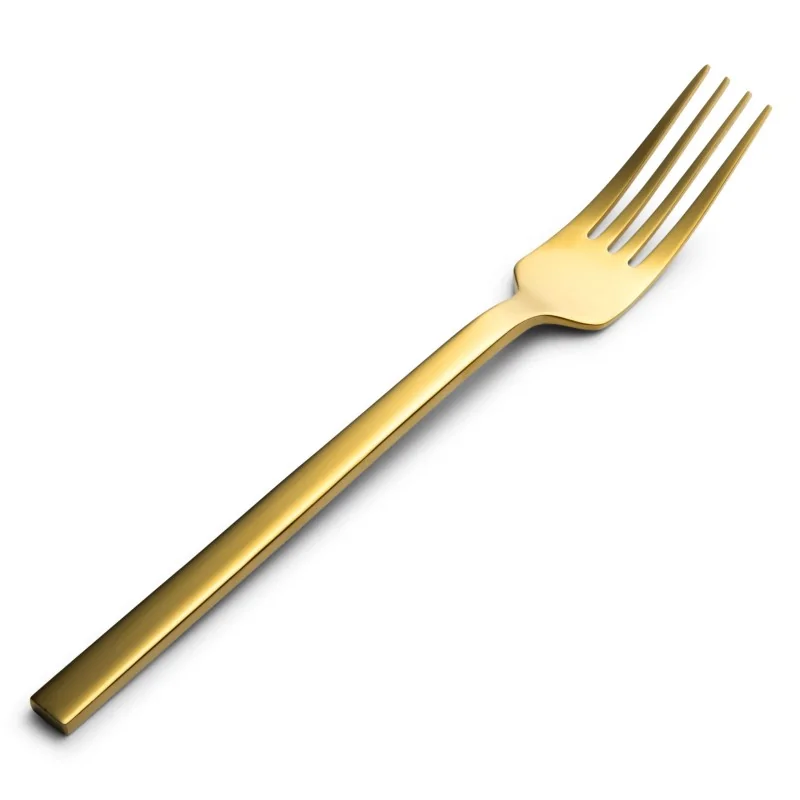 Bon Chef Milan European Dinner Fork - 8.25" - Gold PVD Mirror - Set of 12