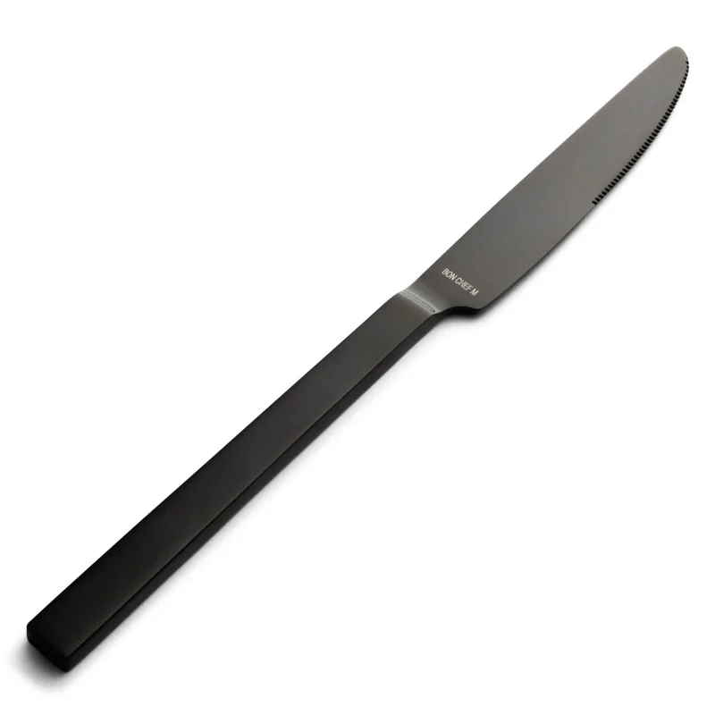 Bon Chef Milan Dinner Knife - 9.13" - Black PVD Mirror - Set of 12