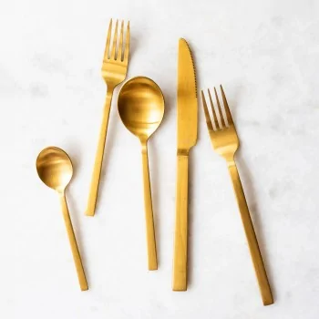 Bon Chef Milan Salad Fork - 7.38" - Gold PVD Mirror - Set of 12