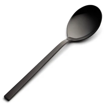 Bon Chef Milan Bouillon Spoon - 7.13" - Black PVD Matte - Set of 12