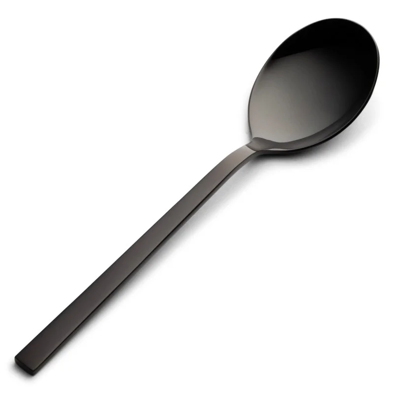 Bon Chef Milan Bouillon Spoon - 7.13" - Black PVD Matte - Set of 12