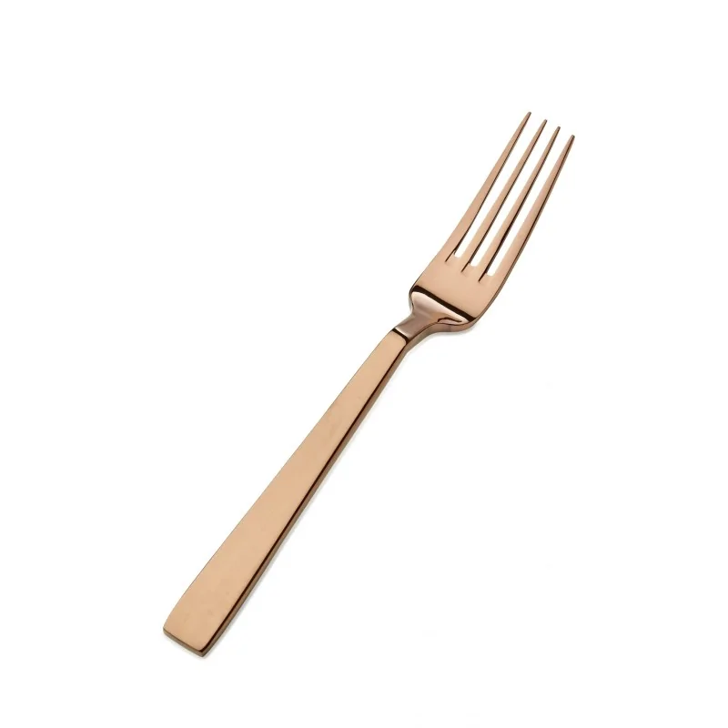 Bon Chef Roman Euro Dinner Fork - 8 - 1/8" - Rose Gold - Set of 12