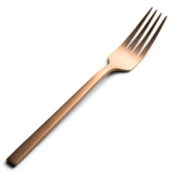 Bon Chef Milan Salad Fork - 7.38" - Rose Gold PVD Matte - Set of 12