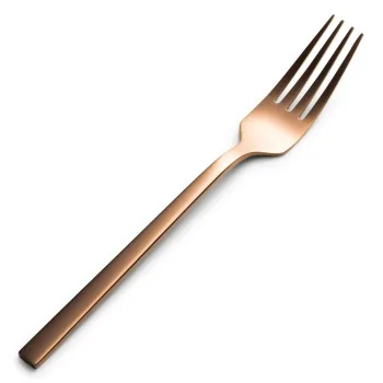 Bon Chef Milan Salad Fork - 7.38" - Rose Gold PVD Mirror - Set of 12
