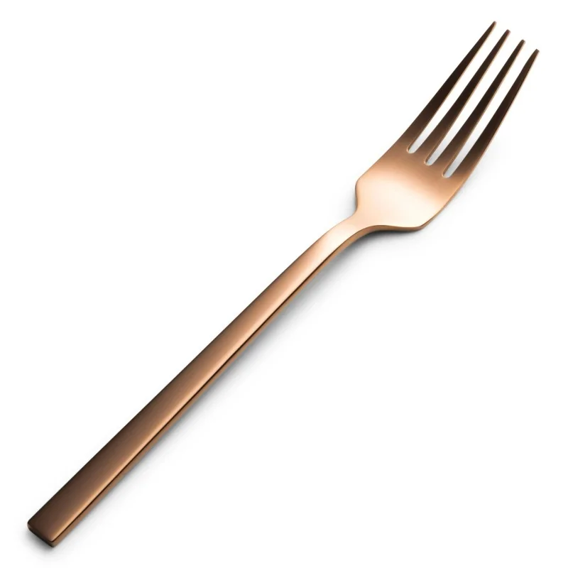 Bon Chef Milan Salad Fork - 7.38" - Rose Gold PVD Mirror - Set of 12