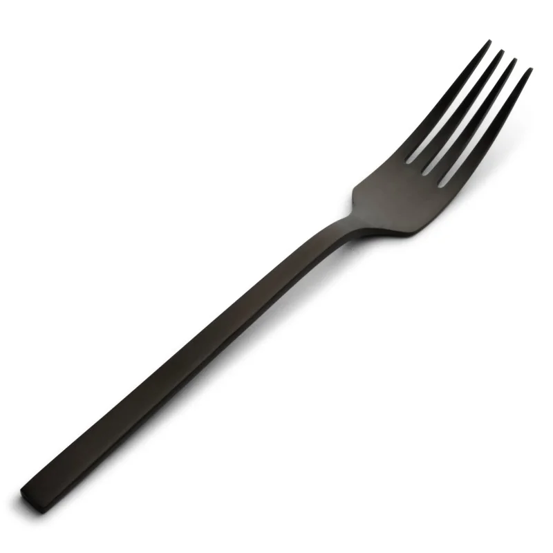 Bon Chef Milan Salad Fork - 7.38" - Black PVD Matte - Set of 12