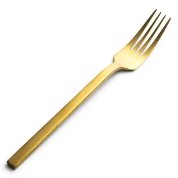Bon Chef Milan European Dinner Fork - 8.25" - Gold PVD Matte - Set of 12