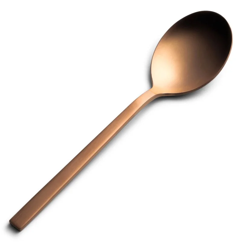Bon Chef Milan Bouillon Spoon - 7.13" - Rose Gold PVD Matte - Set of 12