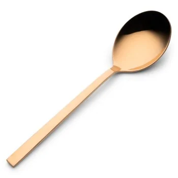 Bon Chef Milan Bouillon Spoon - 7.13" - Rose Gold PVD Mirror - Set of 12