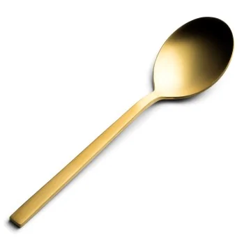Bon Chef Milan Bouillon Spoon - 7.13" - Gold PVD Matte - Set of 12