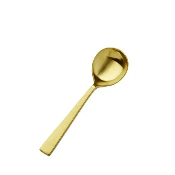 Bon Chef Roman Soup Spoon - 6 - 5/8" - Round - Gold Matte - Set of 12