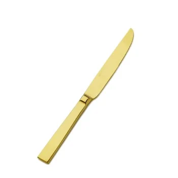 Bon Chef Roman Dessert Knife - 8 - 1/2" - Gold Matte - Set of 12