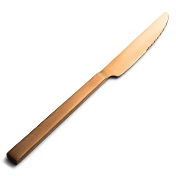 Bon Chef Milan Dinner Knife - 9.13" - Rose Gold PVD Matte - Set of 12