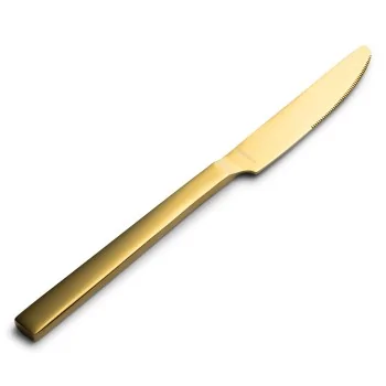 Bon Chef Milan Dinner Knife - 9.13" - Gold PVD Mirror - Set of 12