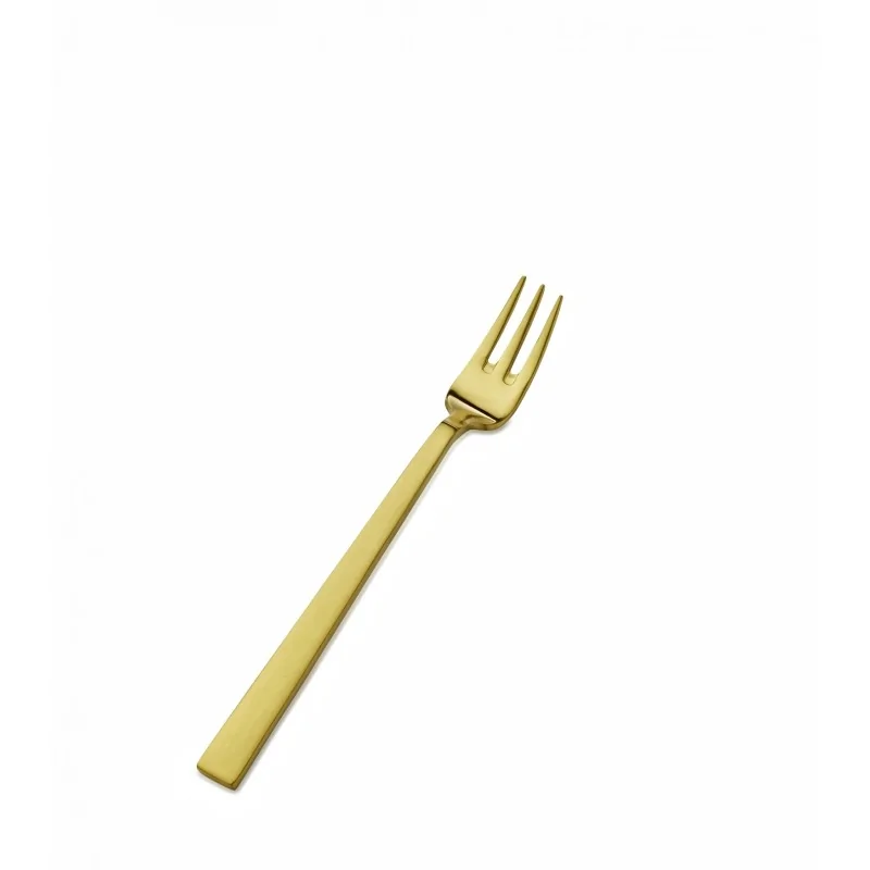 Bon Chef Roman Oyster Fork - 6 - 1/4" - Gold Matte - Set of 12